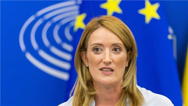 EU-Parlamentspräsidentin Roberta Metsola hat ihre Unterstützung für die Ukraine bekräftigt (Archivbild).
