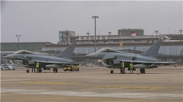 Eurofighter der Luftwaffe trainierten bei „Richthofen Shield 2025“ auf zivilen Flughäfen in Bremen und Münster-Osnabrück.