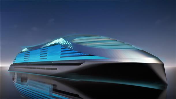 Fährt auch bei Flaute elektrisch und damit ohne Emissionen und Lärm: So könnte das Kreuzfahrtschiff der Zukunft aussehen.