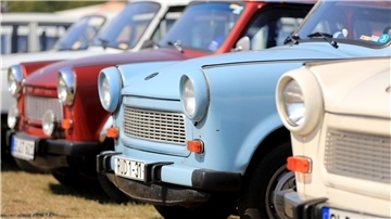 Fahrzeuge des Modells „Trabant 601“ auf einem Ostmobil-Meeting.