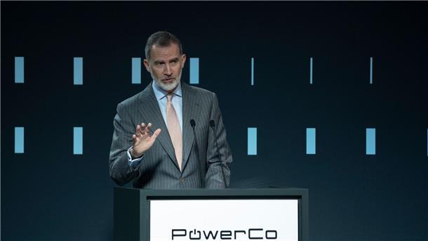 Grundstein für VW-Batteriezellwerk in Spanien gelegt Felipe VI., König von Spanien, spricht anlässlich des Baubeginns der Batterie-Gigafactory.