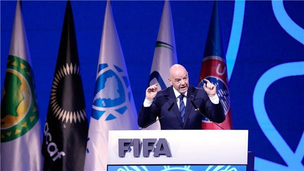 FIFA-Chef Gianni Infantino bei seiner Rede vor dem Kongress des Weltverbandes.