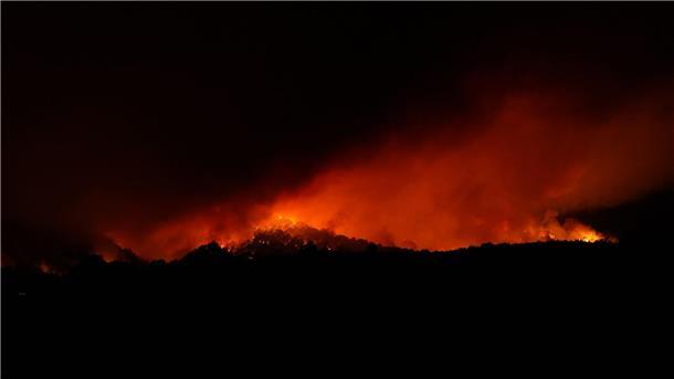 Flammen wüten am Mittwoch in der Nähe der Gemeinde Arafo auf Teneriffa.