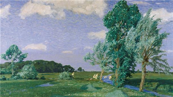 Fritz Overbecks Gemälde "Badende Jungen an der Aue" ist im Bremer Overbeck-Museum zu sehen. Es ist eines von vielen, das von den Wolken inspiriert wurde. Zeitgenosse Benjamin Beßlichs Werke sind ebenfalls ausgestellt und noch bis zum 8. November zu sehen. Anne Stürzer erzählt hier die Geschichten hinter den Bildern.