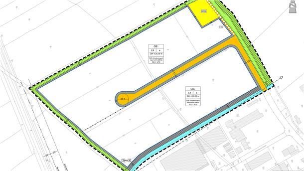 Für das neue Plangebiet für Gewerbetreibende, das nördlich hinter der Max-Planck-Straße entstehen soll, gibt es bereits einen Vorentwurf. Erschlossen wird das neue Gelände über die Otto-Hahn-Straße.