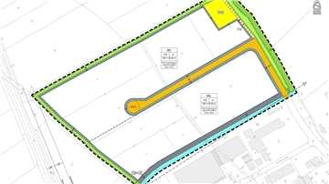 Für das neue Plangebiet für Gewerbetreibende, das nördlich hinter der Max-Planck-Straße entstehen soll, gibt es bereits einen Vorentwurf. Erschlossen wird das neue Gelände über die Otto-Hahn-Straße.