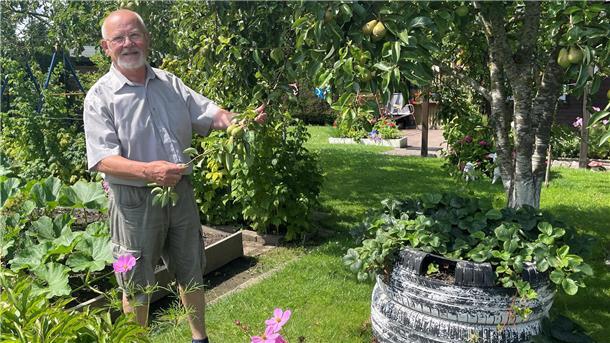 Mann im Garten