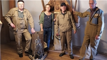 Gesche Neumann ist neu in dem Kreis der ehrenamtlichen Müllermeister mit (von rechts) Eckhard Dunkhase, Anton Günter Reumann und Udo Schwarting.