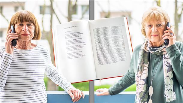 Geschichten gegen Langeweile in der Corona-Zeit. Rose Kruse (links) und Marlene Pässler lesen sich zur Erheiterung übers Telefon regelmäßig Gedichte vor.