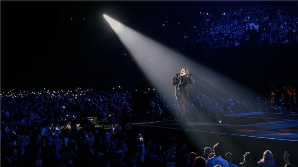 Ghost-Frontmann Tobias Forge in seiner Rolle als Papa Emiritus IV bei einem Konzert in Los Angeles 2023.