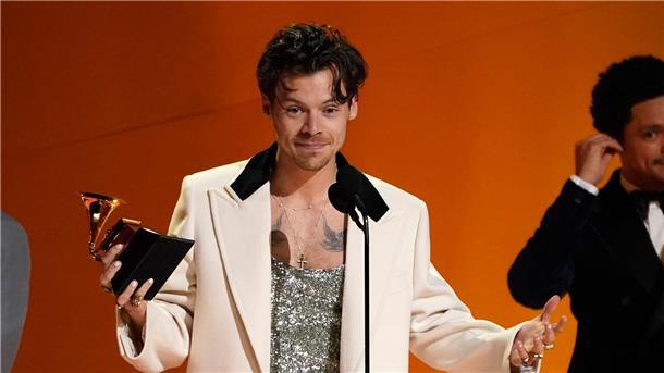 Glänzende Ketten zu glitzerndem Top: Popsänger Harry Styles begeistert seit geraumer Zeit Musikkritiker und Modeexperten gleichermaßen.