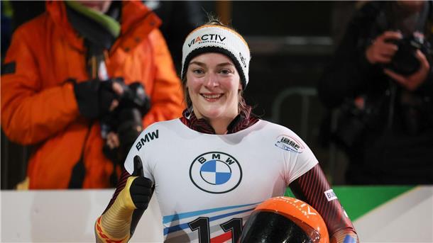 Skeleton: Doppelsieg für Christopher Grotheer Hannah Neise verbesserte sich im zweiten Lauf.