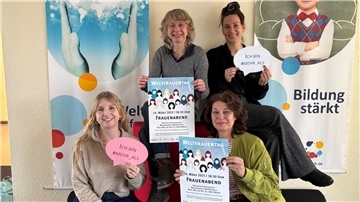 Hannah Sophie Heldberg (Koordinierungsstelle Migration und Teilhabe des Landkreises), Janine Claßen (Koordinierungsstelle Frauen und Wirtschaft der KVHS), Andrea Roccor (Refugium Wesermarsch) und Maren Ozanna (Gleichstellungsbeauftragte).