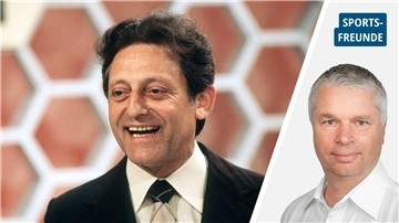 Das geteilte Foto zeigt ein Porträt des TV-Moderators Hans Rosenthal in einer Sendung von "Dalli Dalli" und ein Porträtfoto eines weiteren Mannes.