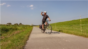 Hendrik Friedrichs auf der Radtour nach Sandstedt