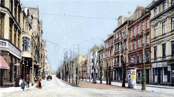 Viele Bäume und wenig Verkehr: So schön war die Lloydstraße früher Hier haben wir die Lloydstraße um 1913.