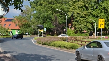  Die Kreuzung Bergstraße/Bahnhofstraße in Gyhum 