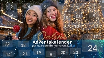 Screenshot des Online-Adventskalenders der Quartiere Bremerhavens 2023