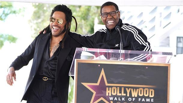 Lenny Kravitz mit Stern auf „Walk of Fame“ gefeiert Hollywood-Star Denzel Washington (r) schwärmte von seiner langen, engen Freundschaft zu Lenny Kravitz.