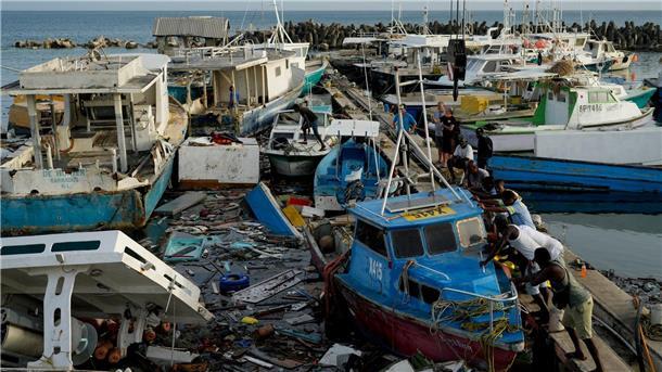 Hurrikan „Beryl“ sorgte auch im Hafen von Bridgetown für massive Schäden.
