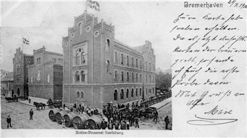 Im Gebäude des historischen Auswandererhauses in Bremerhaven, nahe am Alten Hafen, war schon seit 1891 die "Actiengesellschaft Brauerei Carlsburg" angesiedelt.
