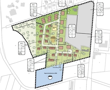 Der Bebauungsplan für das Gebiet „Auegärten“ südlich der Straße Bickbeen in Zeven.