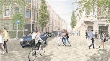Im letzten Bauabschnitt der Sanierung der Kistnerstraße wird der Goetheplatz gestaltet.