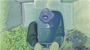 In „Brettl vorm Kopf“ malt sich Maria Lassnig mit einem deformierten Kopf - es geht ihr nicht um eine schöne Hülle, sondern um Gefühle.