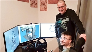 Fahrsimulator mit Fahrschüler