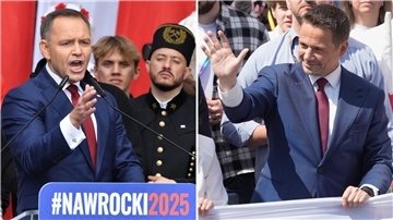 In der Stichwahl um das Präsidentenamt in Polen trifft der Rechtskonservative Karol Nawrocki (links) auf den Liberalen Rafal Trzaskowski. (Archivbild)