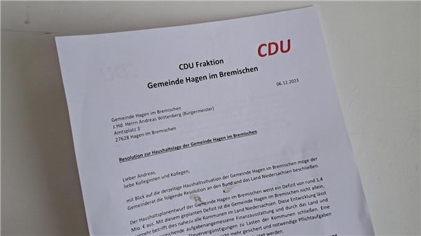In Hagen bringt die CDU eine Resolution zur schlechten Finanzierung der Kommunen bei der nächsten Sitzung des Rates ein. 