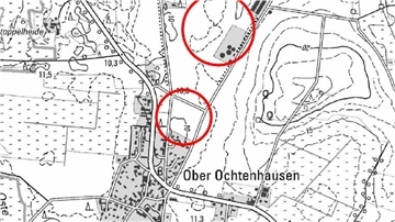 In Ober Ochtenhausen plant die OsteMethan GmbH & Co. KG den Bau einer Biomethan-Aufbereitungsanlage (oberer roter Kreis). Die Gemeinde Sandbostel wiederum möchte angrenzend ans bestehende Baugebiet „An der Schule II“ 2,5 Hektar für Wohnbebauung ausweisen.