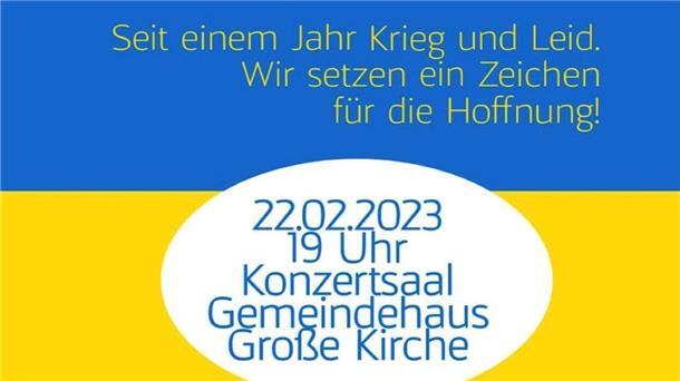 Ankündigung eines Konzerts mit Literatur und Gesprächen im Saal der Bürgermeister-Smidt-Gedächtnis-Kirche Bremerhaven