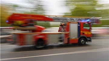 Feuerwehrfahrzeug im Einsatz