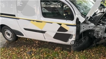 In Wehdel ist ein Kleintransporter von der Straße abgekommen. 