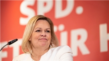 Innenministerin Nancy Faeser(SPD) steht als erste Frau in der Geschichte der Bundesrepublik an der Spitze des Bundesinnenministeriums.
