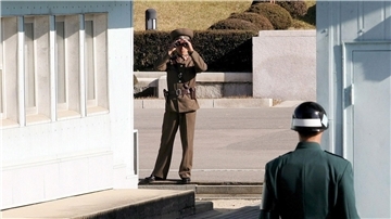 Innerkoreanischen Grenze in der demilitarisierten Zone bei Panmunjom.