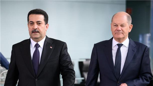 Scholz will Gas aus dem Irak importieren Iraks Regierungschef Mohammed Schia al-Sudani (l) ist zu Gast bei Bundeskanzler Olaf Scholz in Berlin.