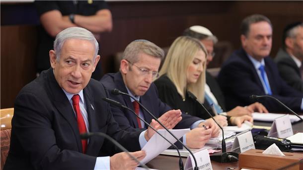 Israels Premier Benjamin Netanjahu während einer Kabinettssitzung.