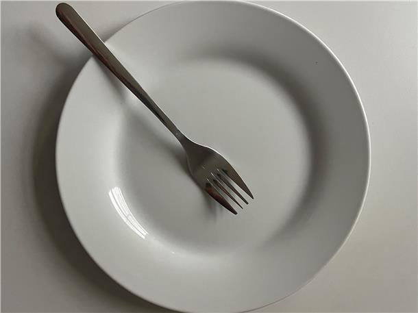 Teller mit Gabel