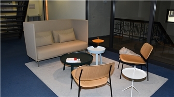 Sofa mit Tisch und Stühlen