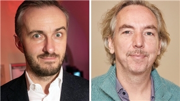 Jan Böhmermann (l), und Olli Schulz moderieren den ESC.