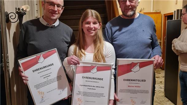 MTSV Selsingen steht am Anfang eines besonderen Jahres Jan Postels (von links), Freyke Rexin und Werner Müller.