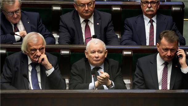 Polen: Duda beauftragt Morawiecki mit Regierungsbildung Jaroslaw Kaczynski, Vorsitzender der regierenden konservativen Partei Polens, nimmt an der ersten Sitzung des neuen polnischen Parlaments teil.