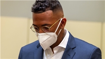 Jérôme Boateng zu Beginn des Prozesses gegen ihn im Amtsgericht München.
