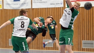 Handballer beim Wurf