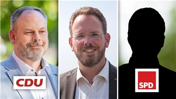 Jörg-Andreas Sagemühl (CDU) bewirbt sich um die Bürgermeister-Nachfolge von Marcus Itjen (Mitte). Die SPD hat sich noch nicht festgelegt.