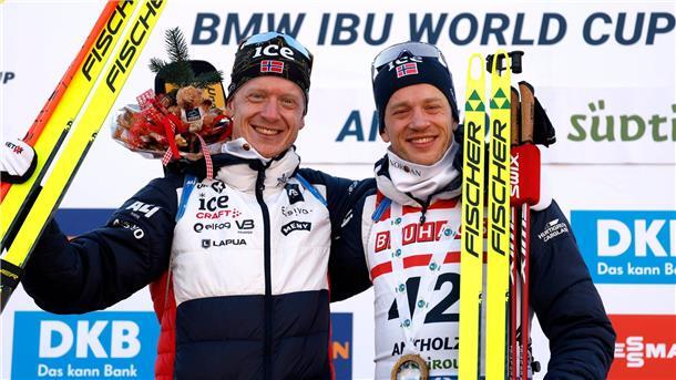 Nach Johannes Thingnes tritt auch Bruder Tarjei Bö zurück Johannes Thingnes Bö und Tarjei Bö nach dem Rennen.