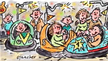 Johrmarkt: De Jugend höllt sik bi de Autoscooters op.