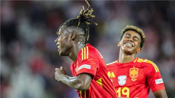 Jung und trotzdem spanische Leistungsträger: Nico Williams (l.) und Lamine Yamal.